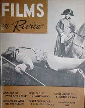 FILMS IN REVIEW magazine side cover Issue 185 June/July 1968
