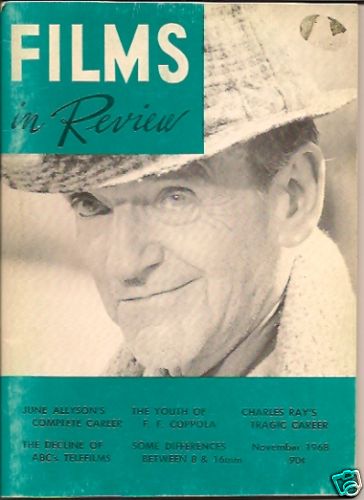 FILMS IN REVIEW magazine side cover Issue 188 November 1968