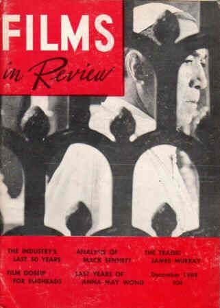 FILMS IN REVIEW magazine side cover Issue 189 December 1968