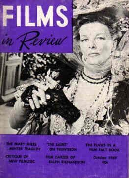 FILMS IN REVIEW magazine side cover Issue 197 October 1969