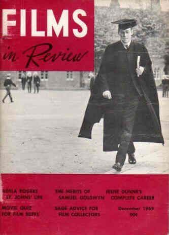 FILMS IN REVIEW magazine side cover Issue 199 December 1969