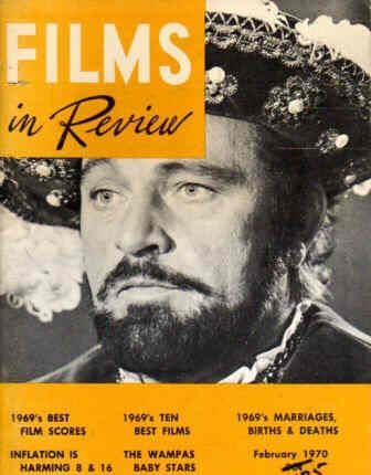 FILMS IN REVIEW magazine side cover Issue 201 February 1970