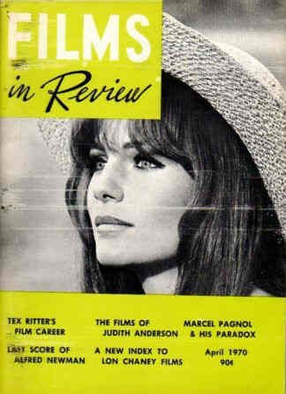 FILMS IN REVIEW magazine side cover Issue 203 April 1970