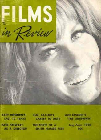 FILMS IN REVIEW magazine side cover Issue 206 August/September 1970