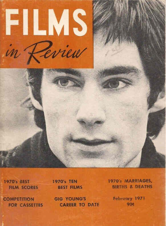 FILMS IN REVIEW magazine side cover Issue 211 February 1971
