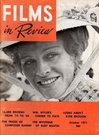 FILMS IN REVIEW magazine side cover Issue 217 October 1971