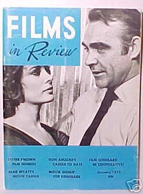 FILMS IN REVIEW magazine side cover Issue 220 January 1972