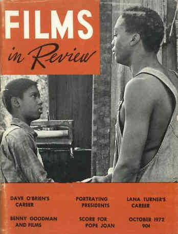 FILMS IN REVIEW magazine side cover Issue 227 October 1972