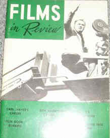 FILMS IN REVIEW magazine side cover Issue 228 November 1972