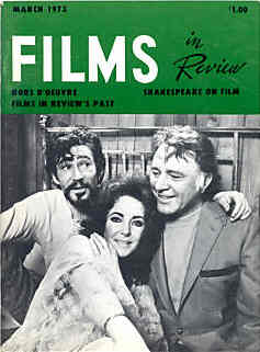 FILMS IN REVIEW magazine side cover Issue 232 March 1973
