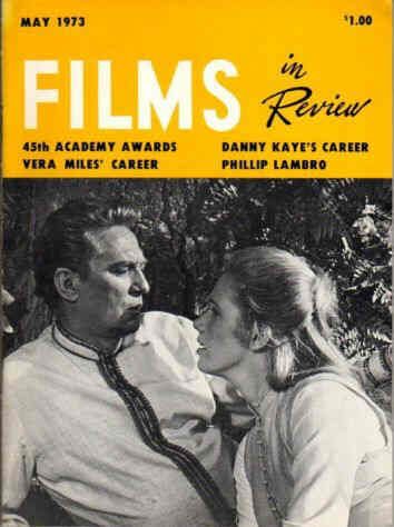 FILMS IN REVIEW magazine side cover Issue 234 May 1973