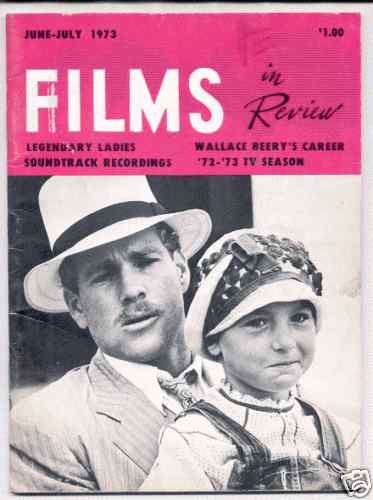 FILMS IN REVIEW magazine side cover Issue 235 June/July 1973