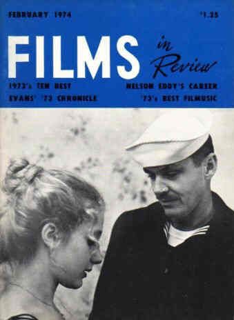 FILMS IN REVIEW magazine side cover Issue 241 February 1974