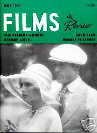 FILMS IN REVIEW magazine side cover Issue 244 May 1974
