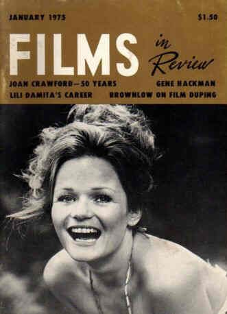 FILMS IN REVIEW magazine side cover Issue 250 January 1975