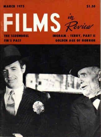 FILMS IN REVIEW magazine side cover Issue 252 March 1975