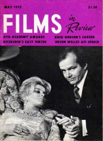 FILMS IN REVIEW magazine side cover Issue 254 May 1975