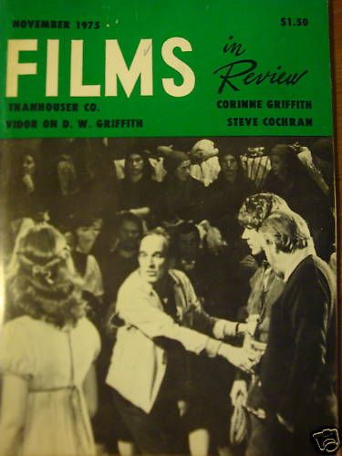 FILMS IN REVIEW magazine side cover Issue 258 November 1975
