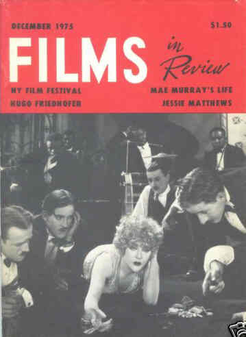 FILMS IN REVIEW magazine side cover Issue 259 December 1975
