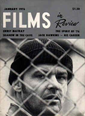 FILMS IN REVIEW magazine side cover Issue 260 January 1976