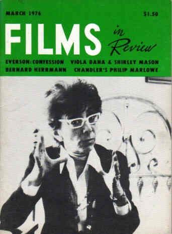 FILMS IN REVIEW magazine side cover Issue 262 March 1976