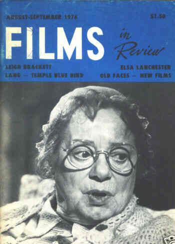FILMS IN REVIEW magazine side cover Issue 266 August/September 1976