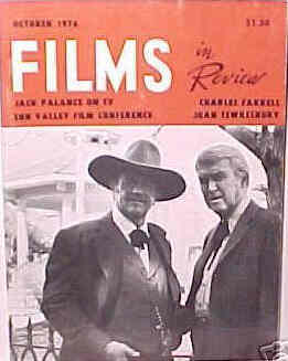 FILMS IN REVIEW magazine side cover Issue 267 October 1976