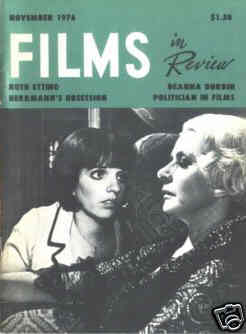 FILMS IN REVIEW magazine side cover Issue 268 November 1976