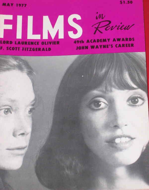 FILMS IN REVIEW magazine side cover Issue 274 May 1977