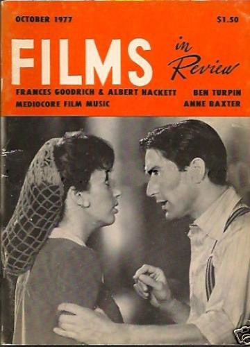 FILMS IN REVIEW magazine side cover Issue 277 October 1977