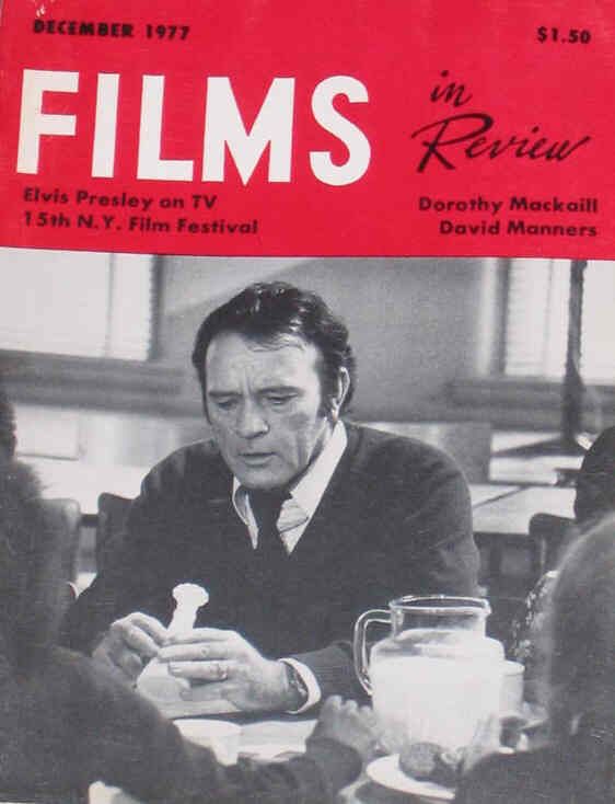 FILMS IN REVIEW magazine side cover Issue 279 December 1977