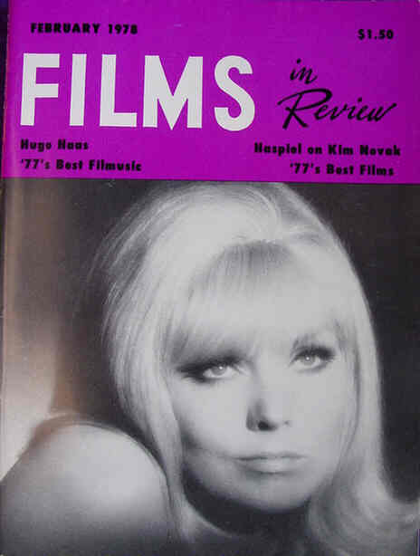 FILMS IN REVIEW magazine side cover Issue 281 February 1978
