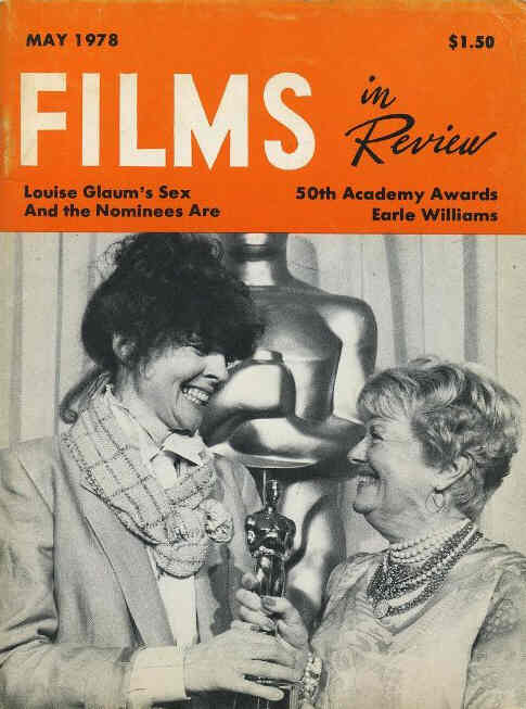 FILMS IN REVIEW magazine side cover Issue 284 May 1978