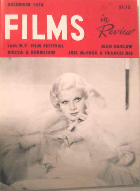 FILMS IN REVIEW magazine side cover Issue 289 December 1978