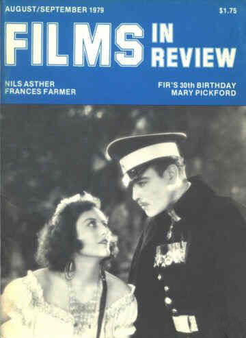 FILMS IN REVIEW magazine side cover Issue 296 August/September 1979