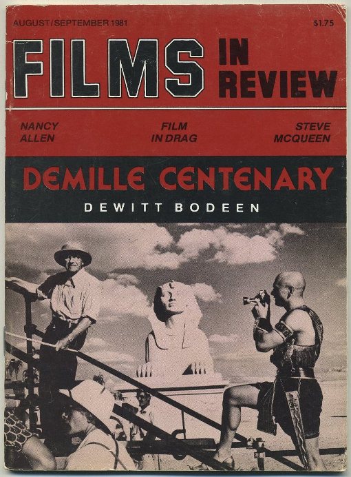 FILMS IN REVIEW magazine side cover Issue 316 August/September 1981