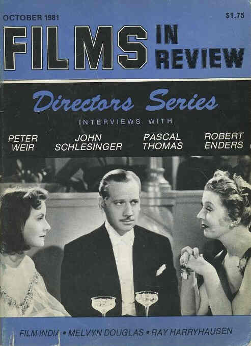 FILMS IN REVIEW magazine side cover Issue 317 October 1981