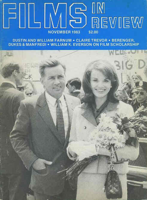 FILMS IN REVIEW magazine side cover Issue 338 November 1983
