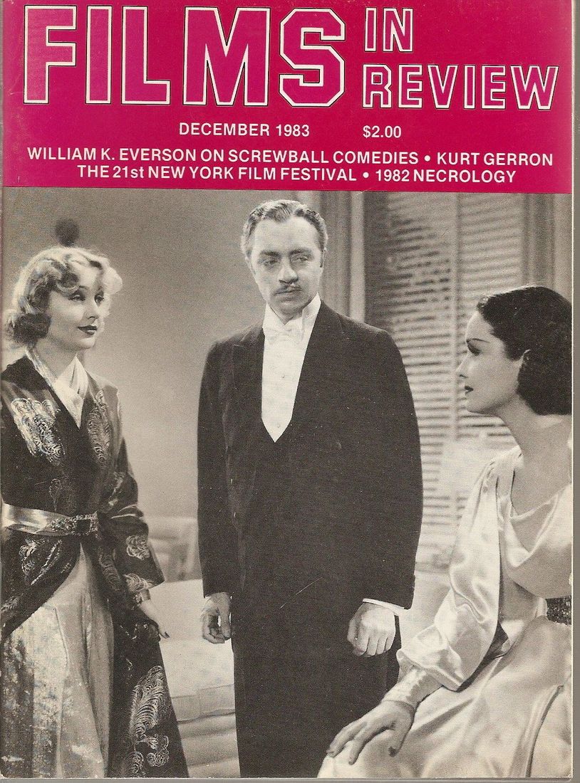 FILMS IN REVIEW magazine side cover Issue 339 December 1983