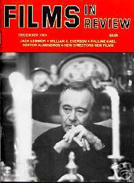 FILMS IN REVIEW magazine side cover Issue 349 December 1984