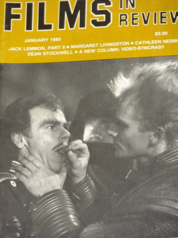 FILMS IN REVIEW magazine side cover Issue 350 January 1985