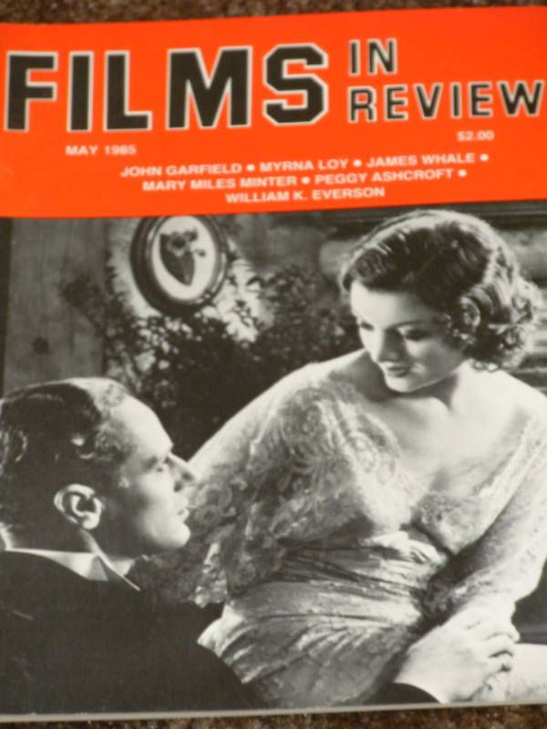 FILMS IN REVIEW magazine side cover Issue 354 May 1985