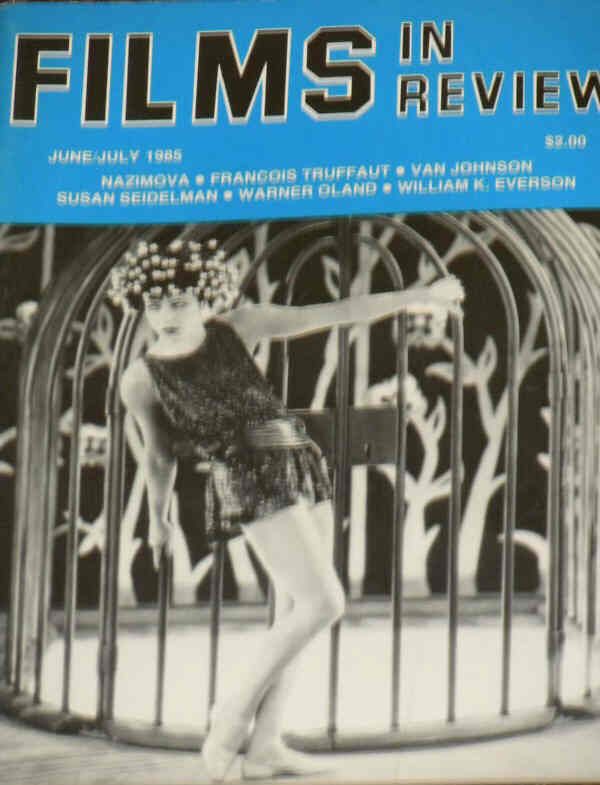 FILMS IN REVIEW magazine side cover Issue 355 June/July 1985