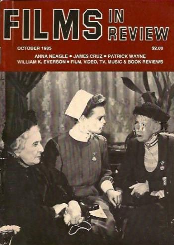 FILMS IN REVIEW magazine side cover Issue 357 October 1985