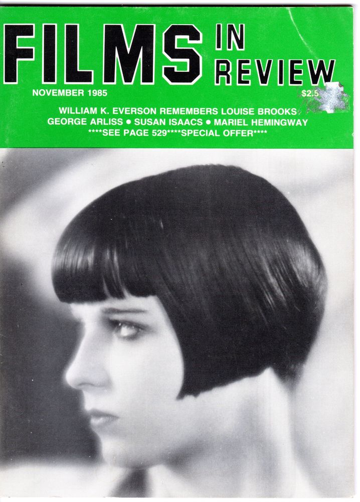 FILMS IN REVIEW magazine side cover Issue 358 November 1985