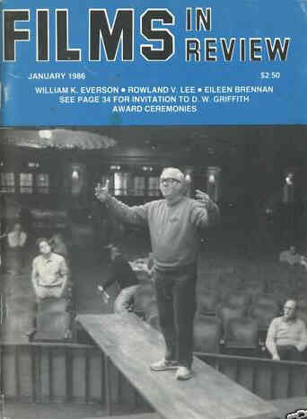 FILMS IN REVIEW magazine side cover Issue 360 January 1986