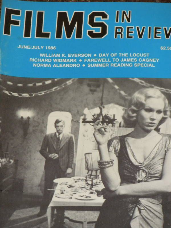 FILMS IN REVIEW magazine side cover Issue 365 June/July 1986