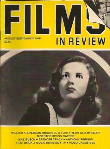 FILMS IN REVIEW magazine side cover Issue 366 August/September 1986