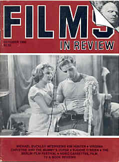 FILMS IN REVIEW magazine side cover Issue 367 October 1986