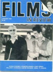 FILMS IN REVIEW magazine side cover Issue 370 January 1987